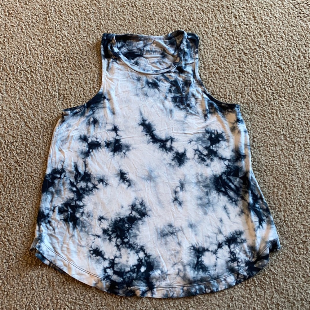 American Eagle Soft & Sexy Blue Tie Dye Tank Top